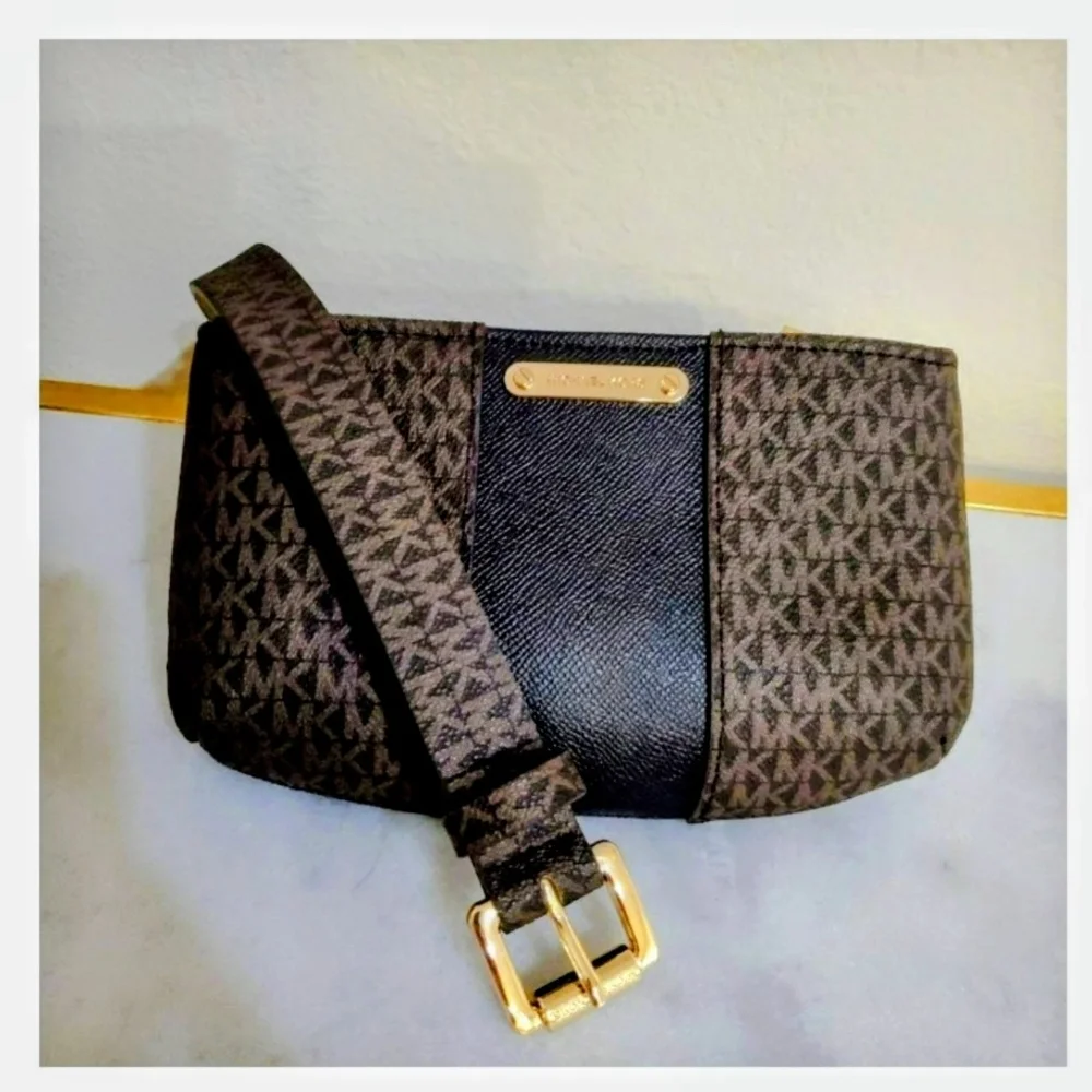 Michael Kors Brown Monogram Crossbody Bag